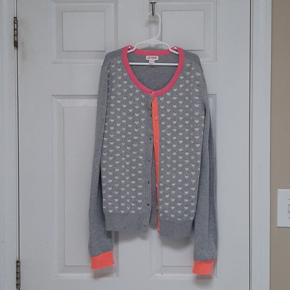 Cat & Jack - Girls' Shimmering Hearts Sweater